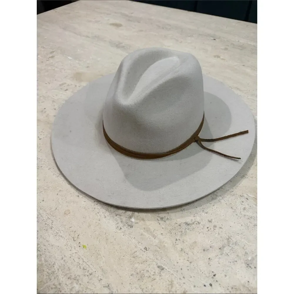 Patina The Aria Tan Wool Fedora Western Hat Handcrafted Wide Brim S - Picture 2 of 7